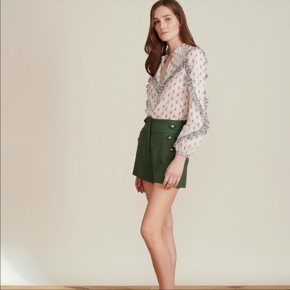 NWT Veronica Beard Abra Stamped Floral Top White Blouse - Picture 3 of 15